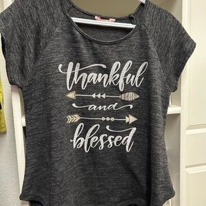 SJS Gray Short Sleeve Tee with White and Gold Accents